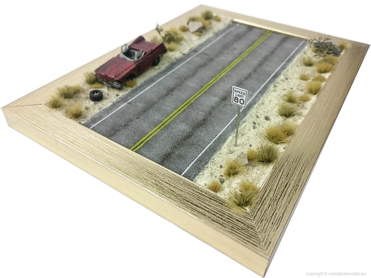 Diorama of amercian road in 1:87 scale