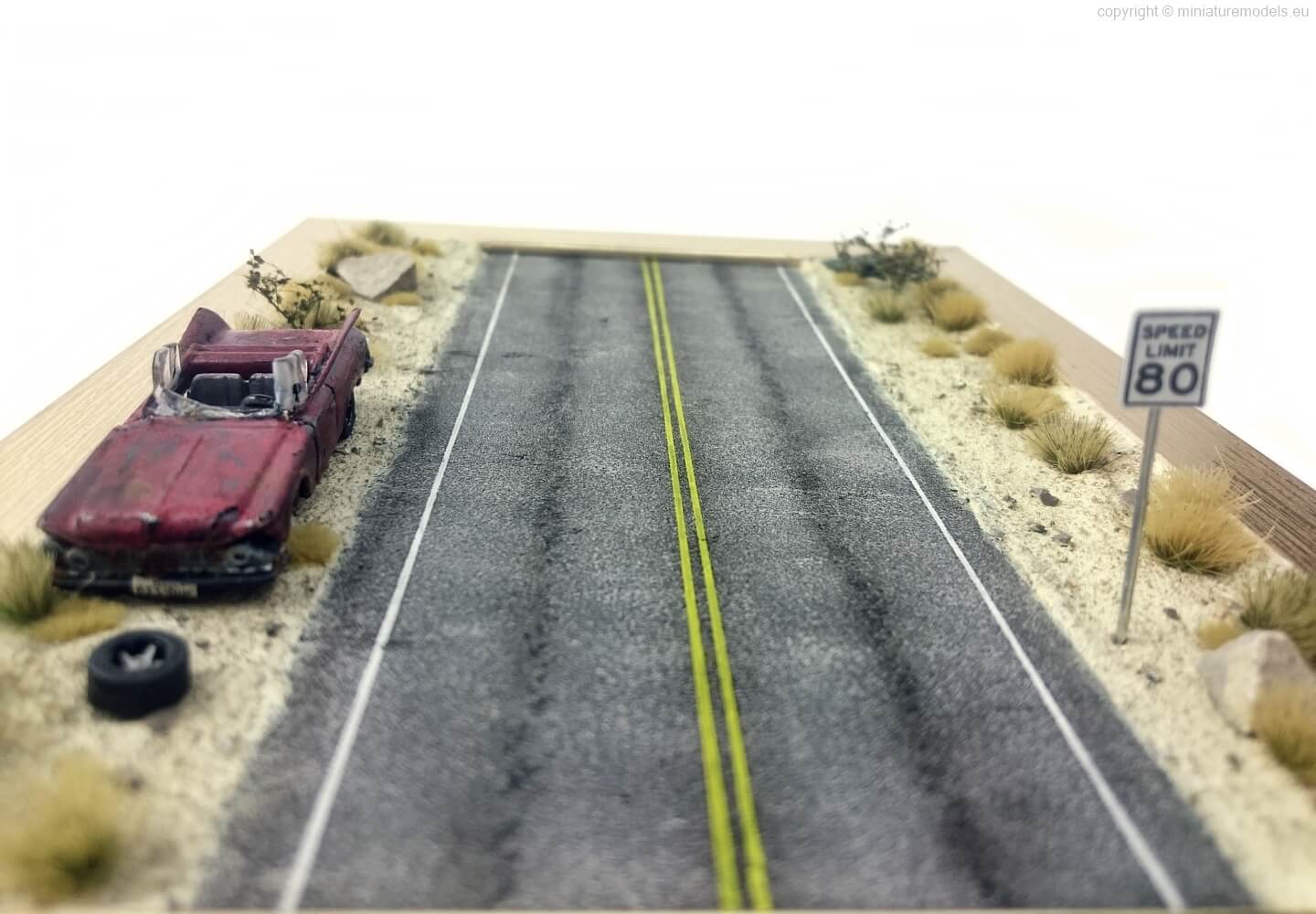 Desert road miniature model