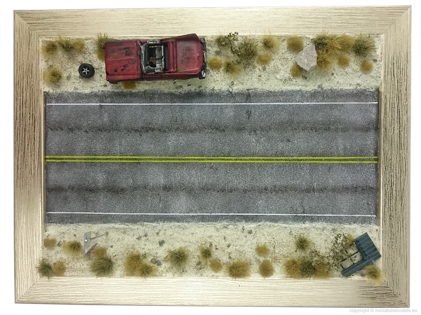 American road diorama from the top