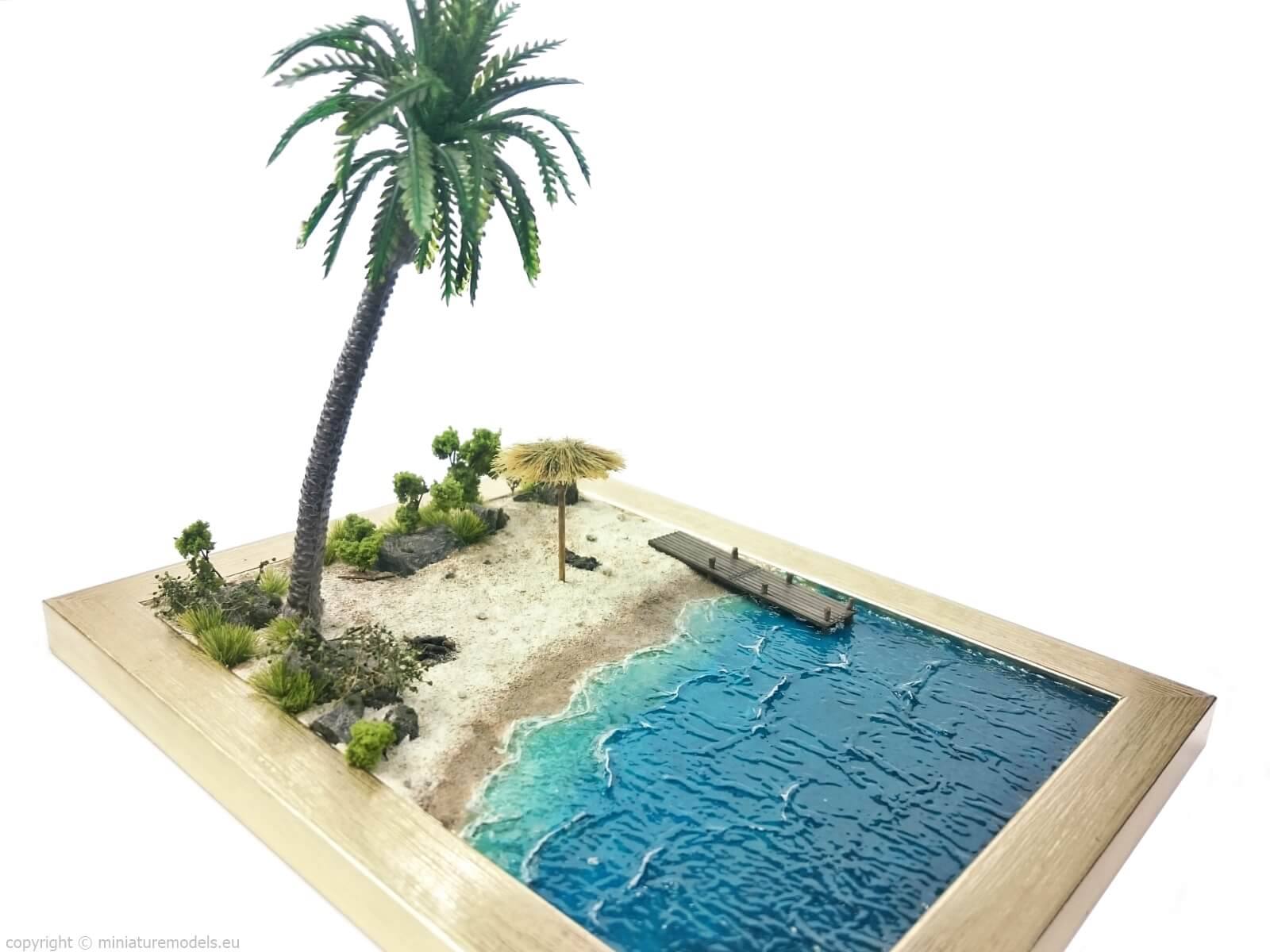 Diorama of caribbean beach and sea