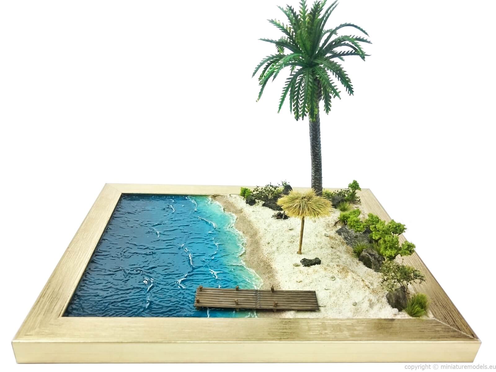 Beautiful diorama of caribbean landscape including beach