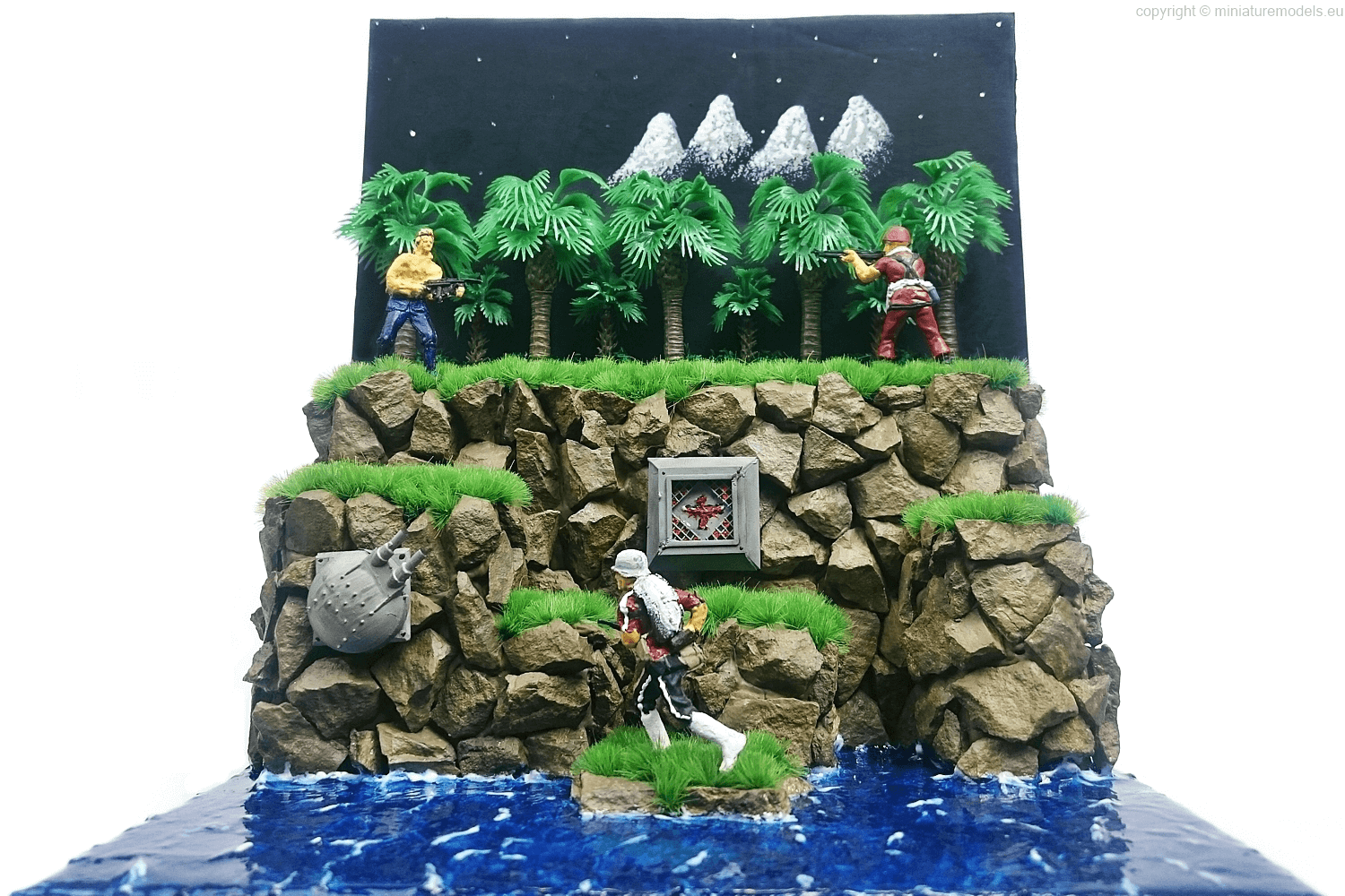Front view of Contra diorama
