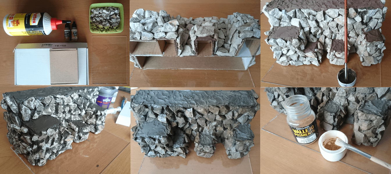 Making rocks for contra diorama