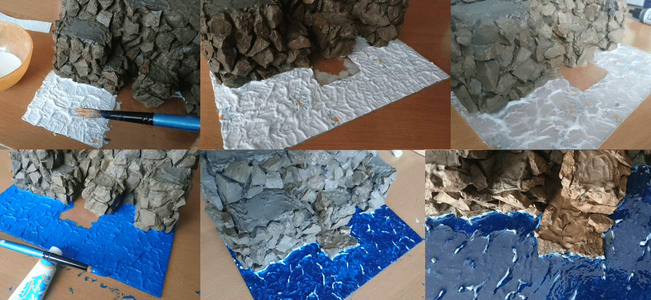 Creating diorama water out of toilet paper