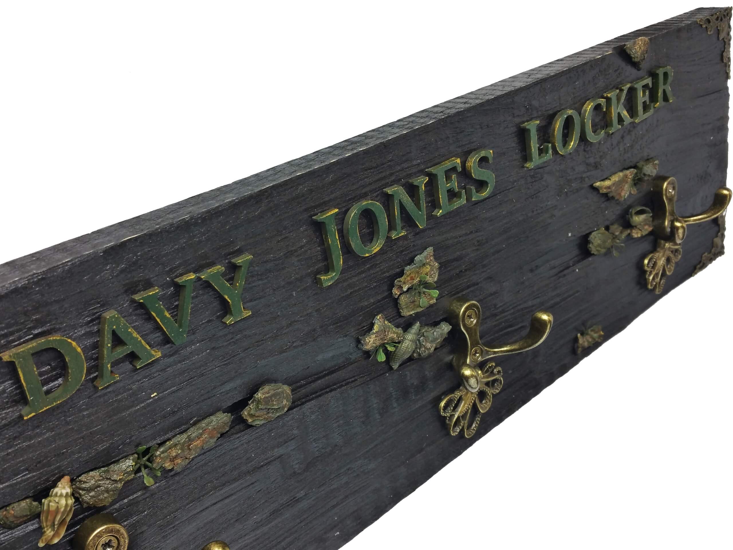 Davy Jones locker caption from wooden coat rack