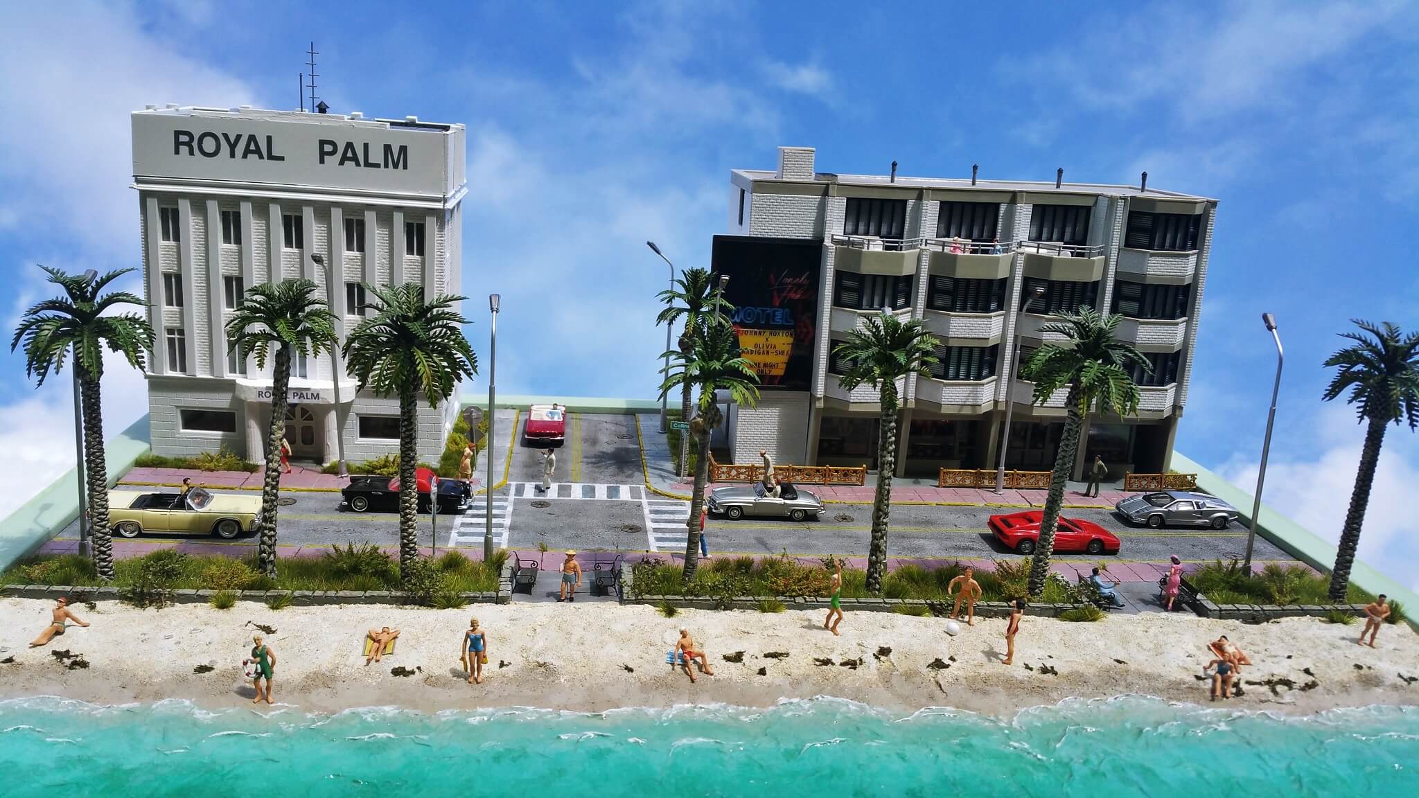 Miniature model of classic Miami street