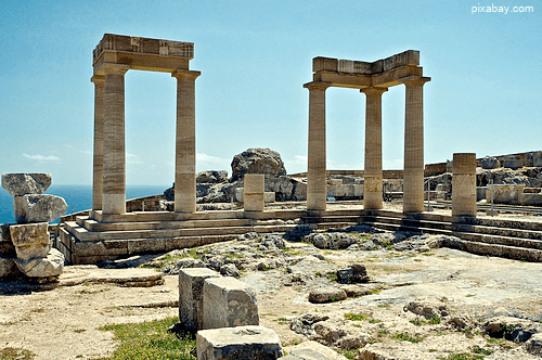 Ancient columns in Greece