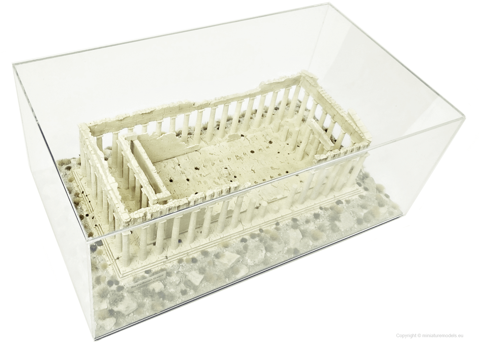 Parthenon model in transparent showcase