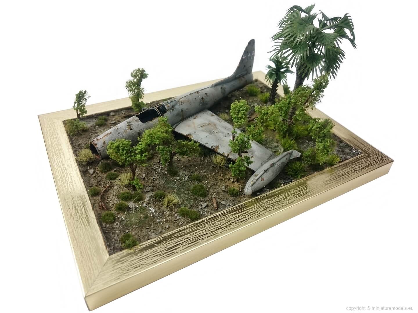 USA plane wreck in Vietnam diorama