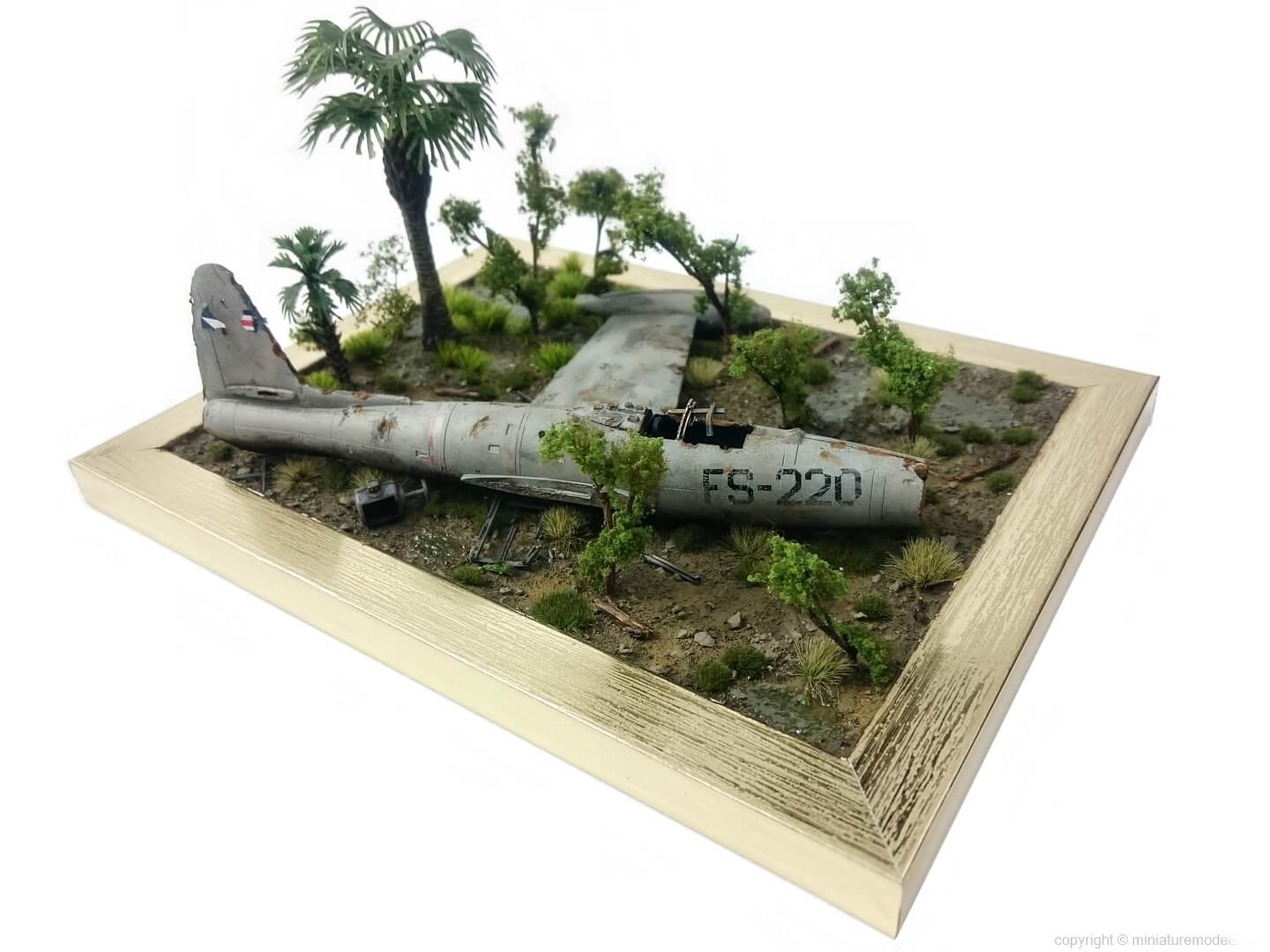 Diorama of wreck from Vietnam war